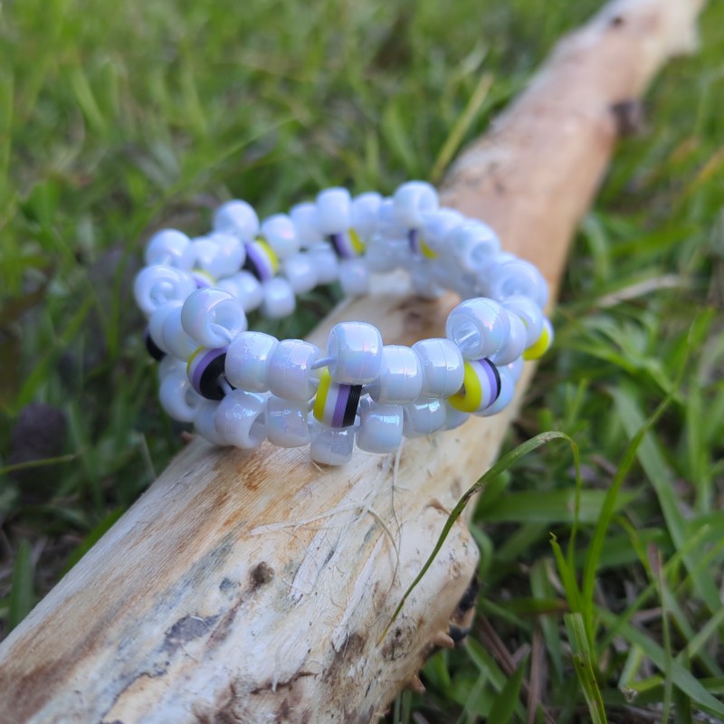 enby pride flower cuff bracelet