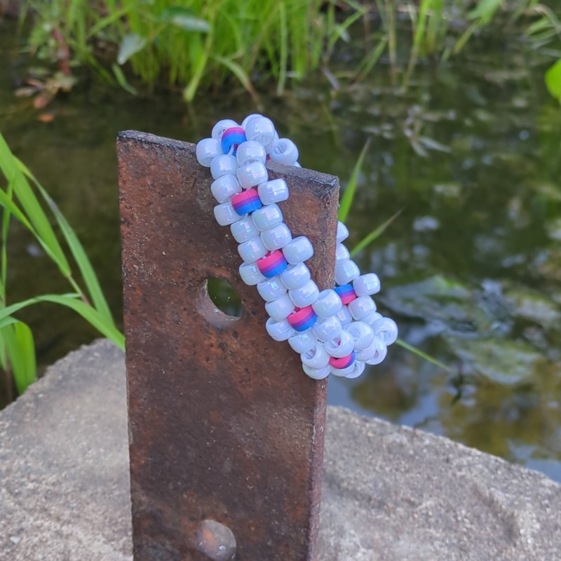 bi pride flower cuff bracelet